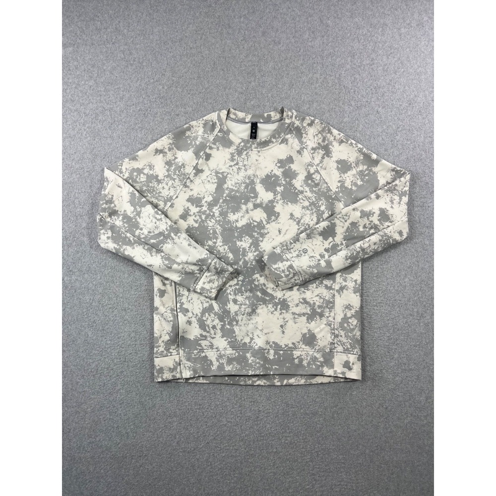 Lululemon City Sweat Crew Sweatshirt Mens M Whitle Marble Hidden Pocket Stretch